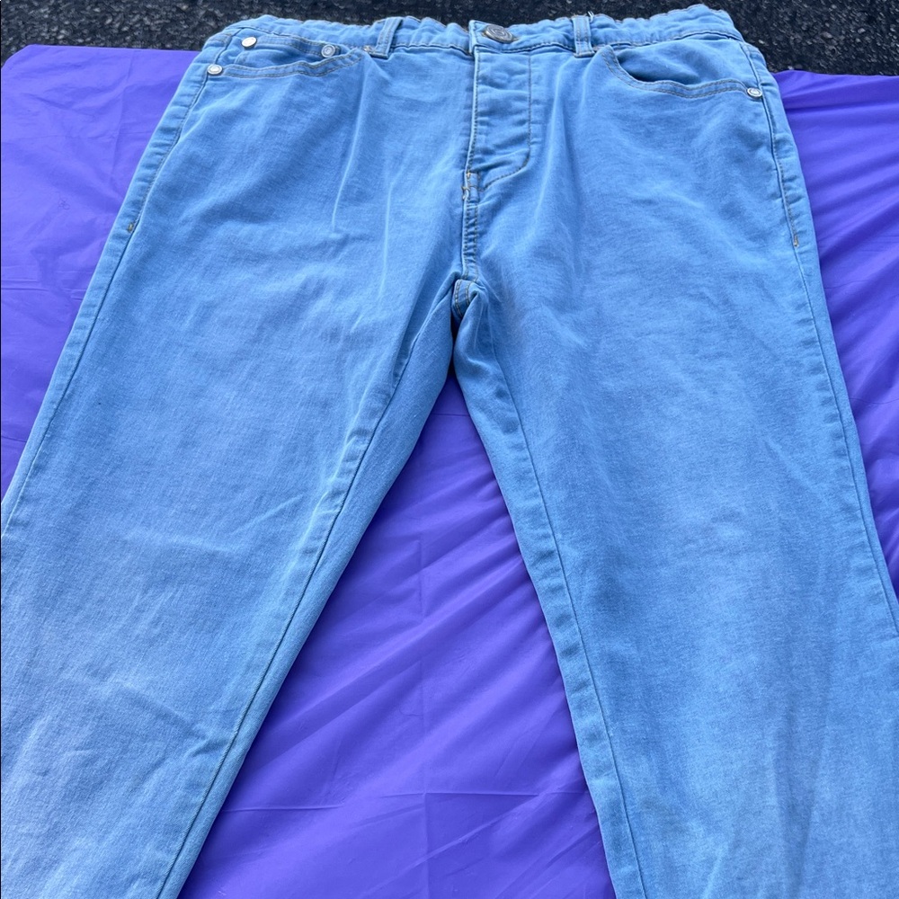 Boohoo Light Blue Denim Pants